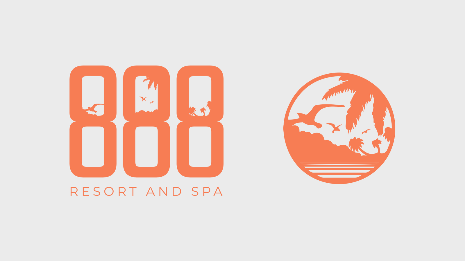 888 Resort and Spa logo and brand identity design by designer Kezia Braña